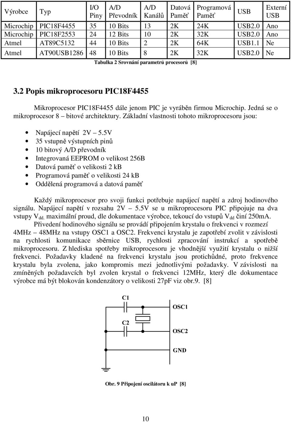 2 Popis mikroprocesoru PIC18F4455 Mikroprocesor PIC18F4455 dále jenom PIC je vyráběn firmou Microchip. Jedná se o mikroprocesor 8 bitové architektury.