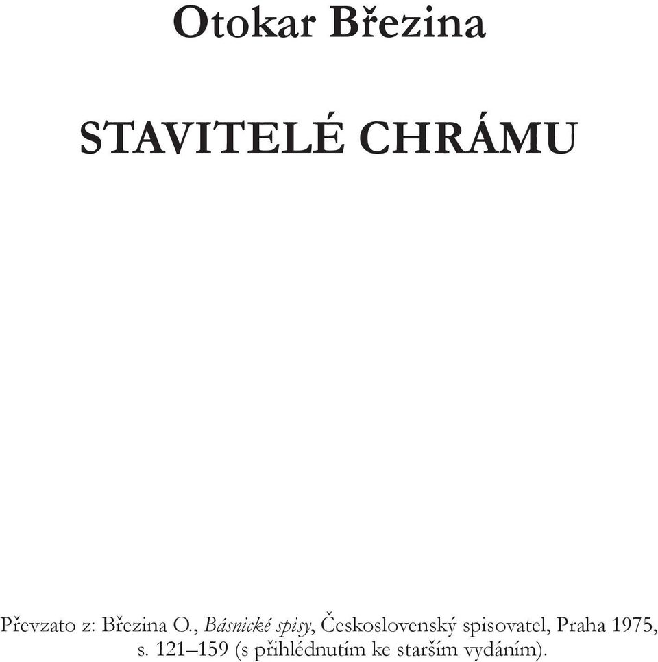, Básnické spisy, Československý