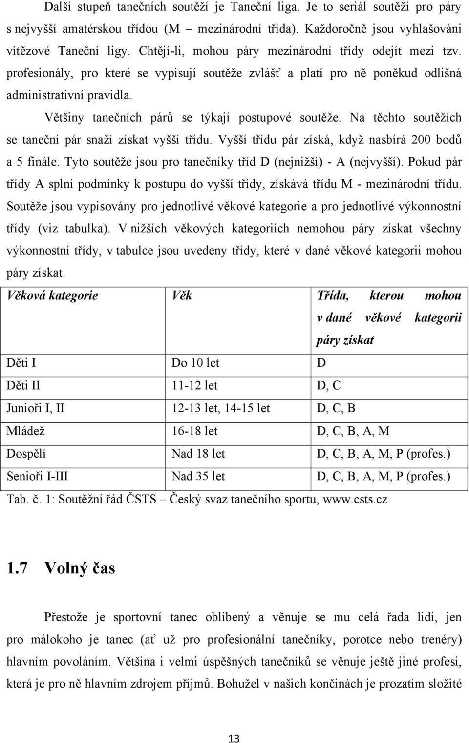 Většiny tanečních párů se týkají postupové soutěţe. Na těchto soutěţích se taneční pár snaţí získat vyšší třídu. Vyšší třídu pár získá, kdyţ nasbírá 200 bodů a 5 finále.