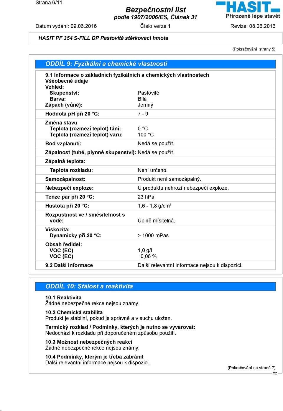 teplot) tání: 0 C Teplota (rozmezí teplot) varu: 100 C Bod vzplanutí: Nedá se použít. Zápalnost (tuhé, plynné skupenství): Nedá se použít.