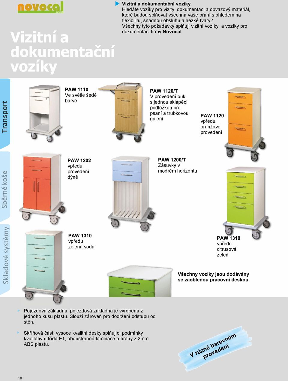 vpøedu oranové provedení vpøedu provedení dýnì Zásuvky v modrém horizontu vpøedu zelená voda vpøedu citrusová zeleò Pojezdová základna: pojezdová základna je vyrobena z