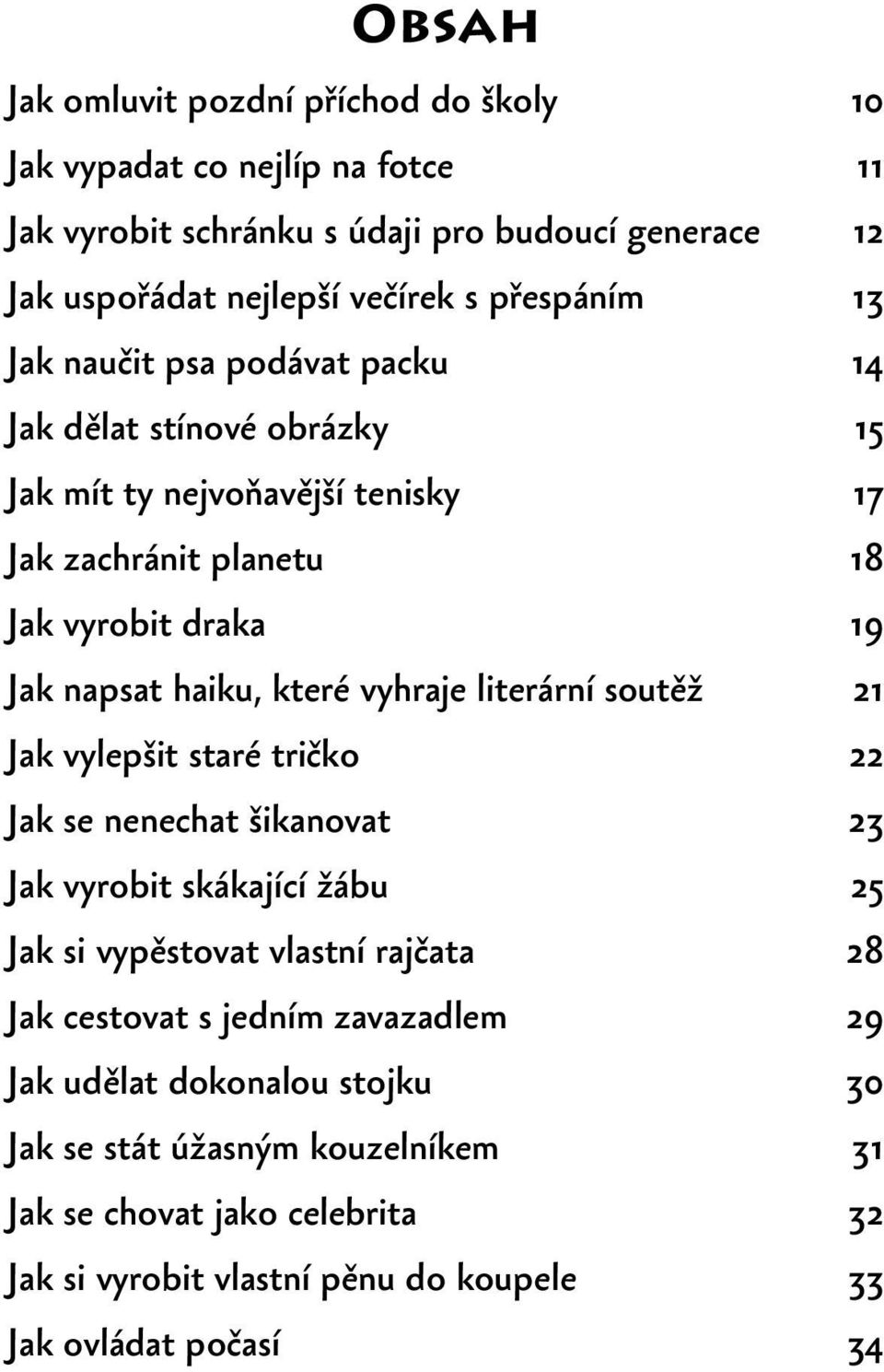 které vyhraje literární soutěž 21 Jak vylepšit staré tričko 22 Jak se nenechat šikanovat 23 Jak vyrobit skákající žábu 25 Jak si vypěstovat vlastní rajčata 28 Jak cestovat s