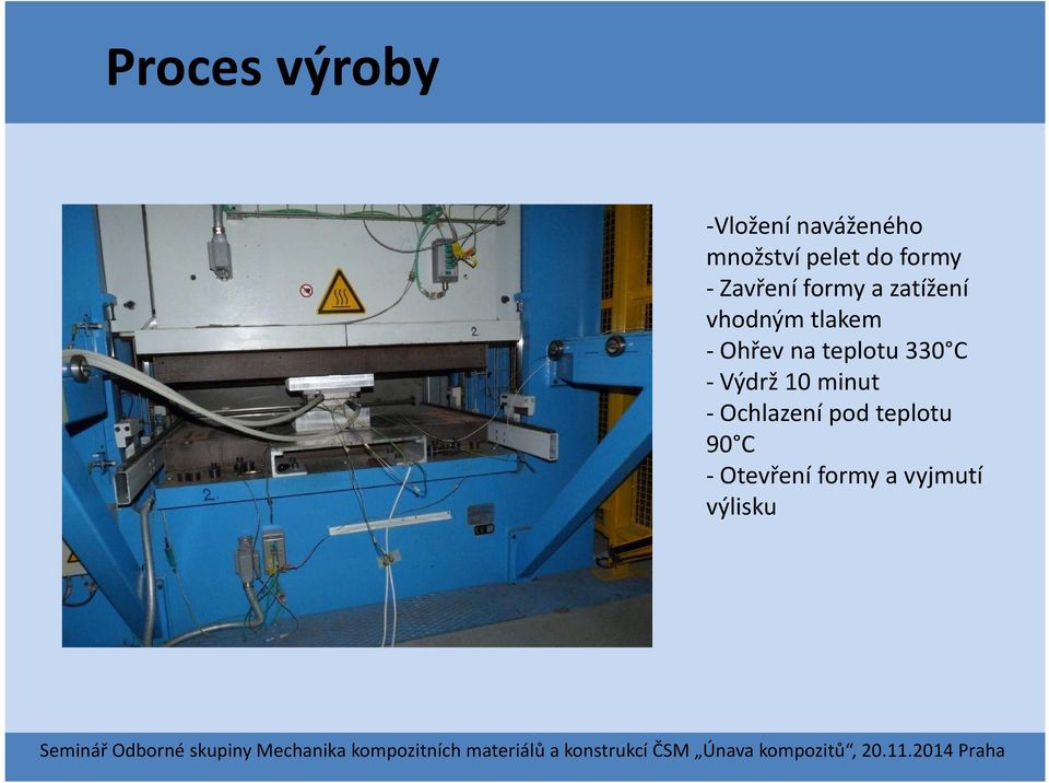 -Ohřev na teplotu 330 C -Výdrž 10 minut