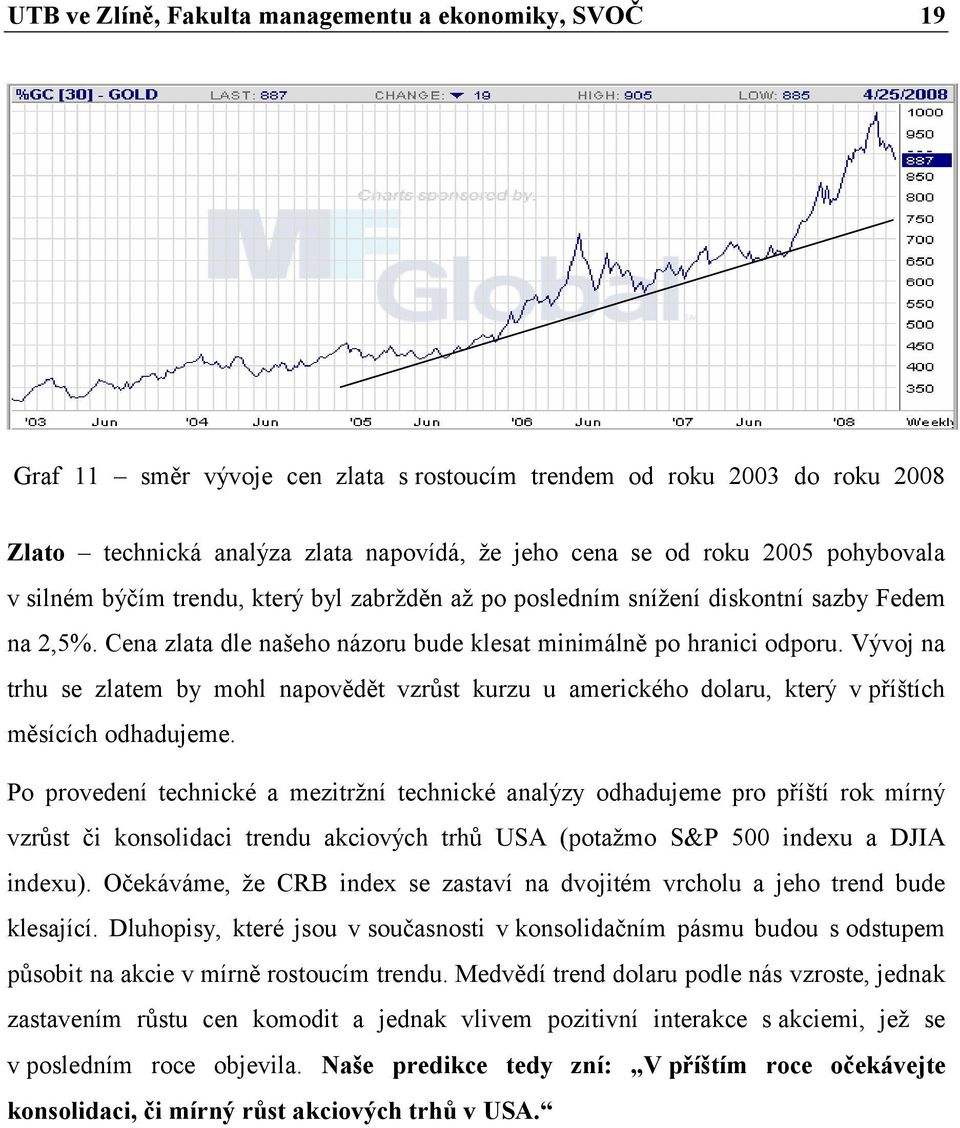 Vývoj na trhu se zlatem by mohl napovědět vzrůst kurzu u amerického dolaru, který v příštích měsících odhadujeme.