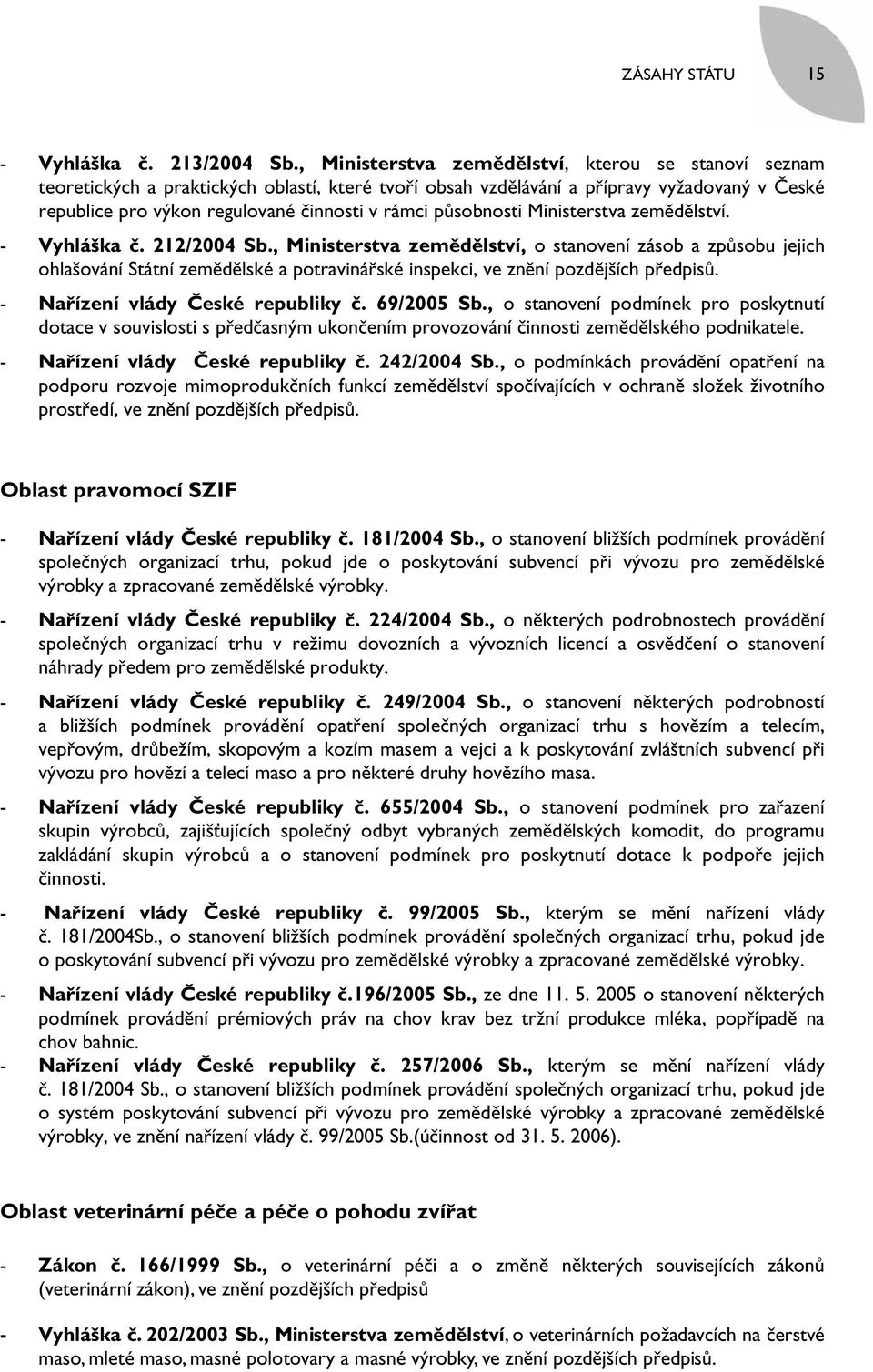 působnosti Ministerstva zemědělství. - Vyhláška č. 212/2004 Sb.