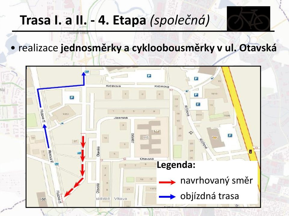 jednosměrky a cykloobousměrky v