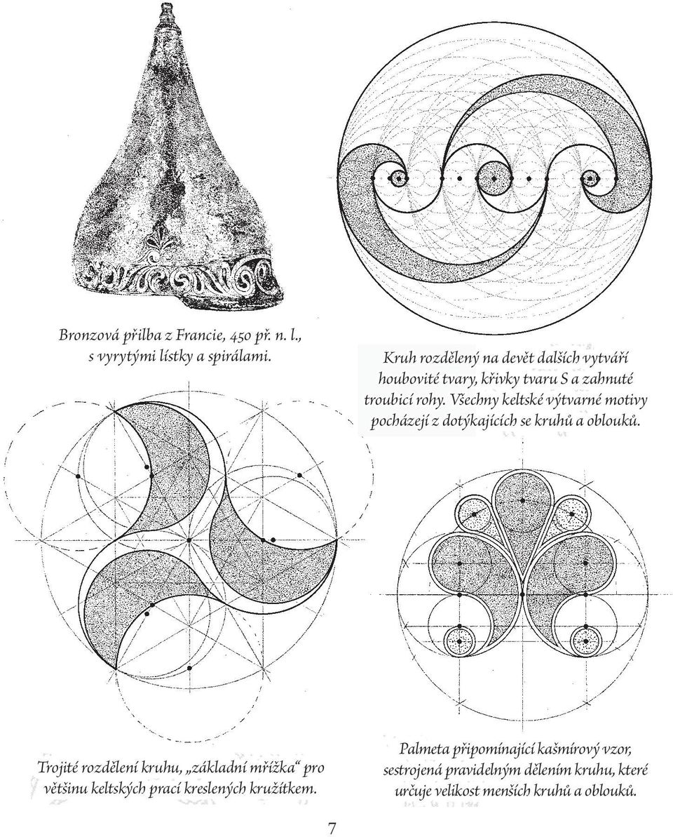 Všechny keltské výtvarné motivy pocházejí z dotýkajících se kruhů a oblouků.