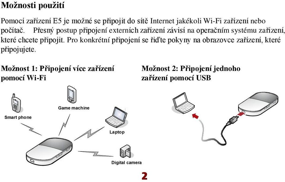 Přesný postup připojeníexterních zařízení závisí na operačním systému zařízení, které chcete připojit.