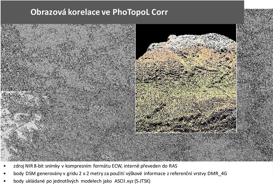 generovány v gridu2 x 2 metryza použití výškové informace z