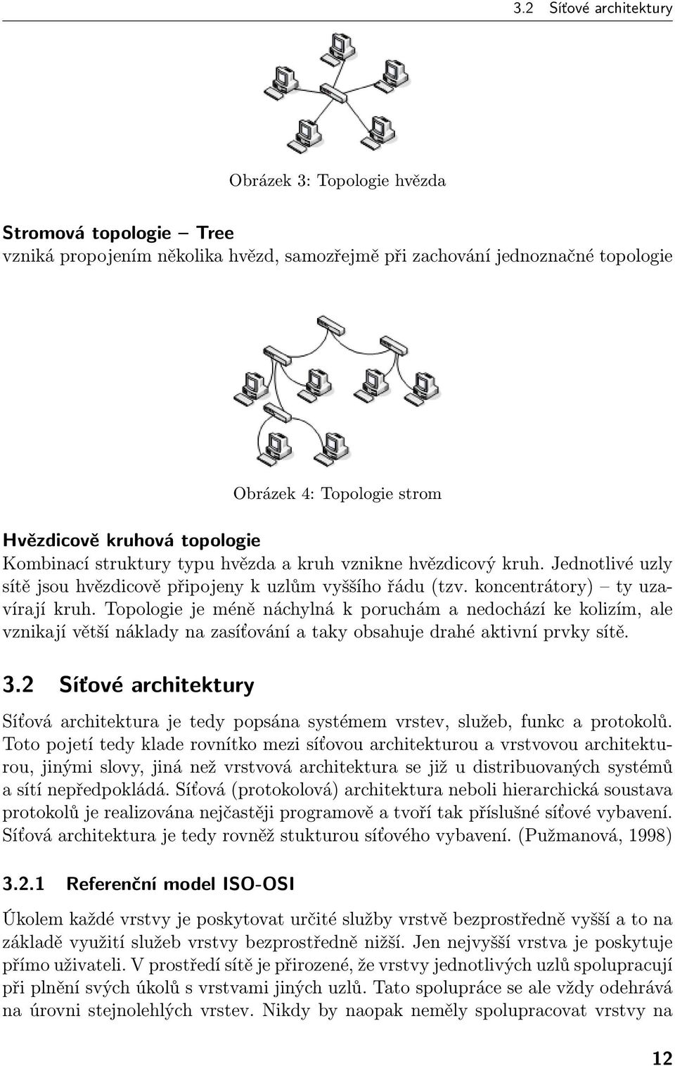 Topologie je méně náchylná k poruchám a nedochází ke kolizím, ale vznikají větší náklady na zasíťování a taky obsahuje drahé aktivní prvky sítě. 3.