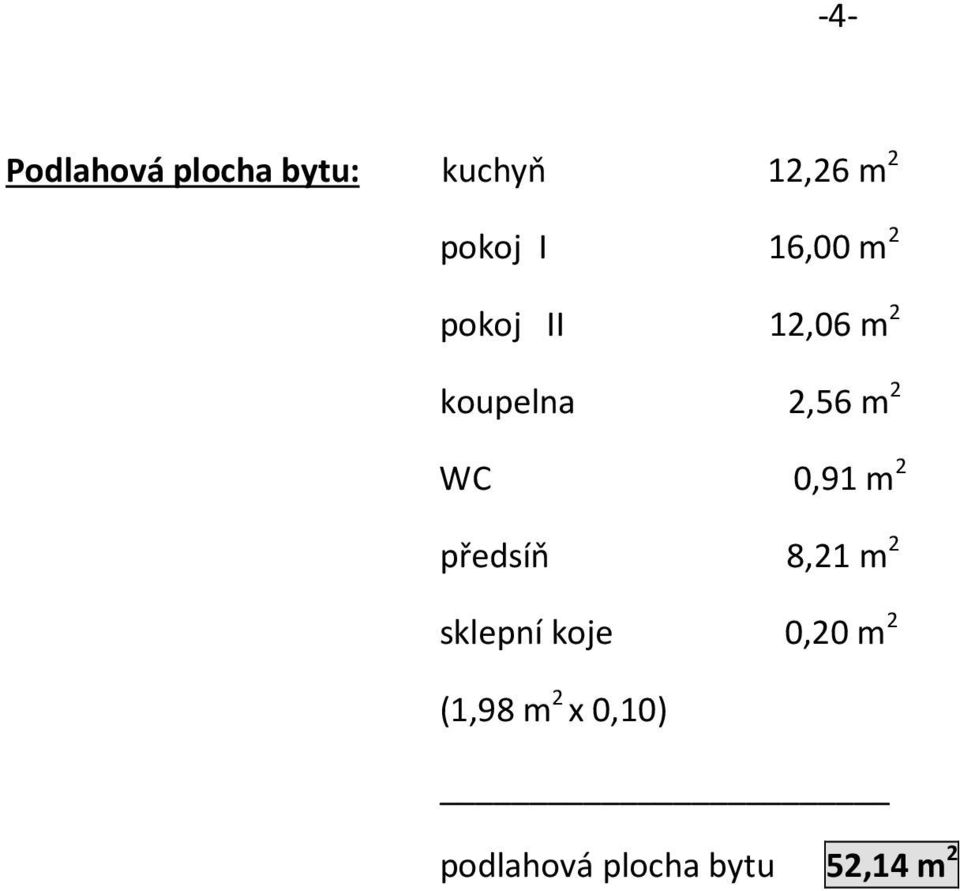 WC 0,91 m 2 předsíň 8,21 m 2 sklepní koje 0,20 m