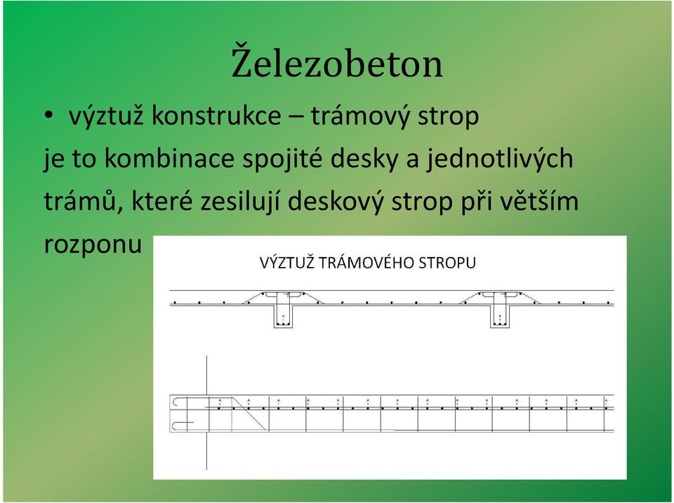 jednotlivých trámů, které