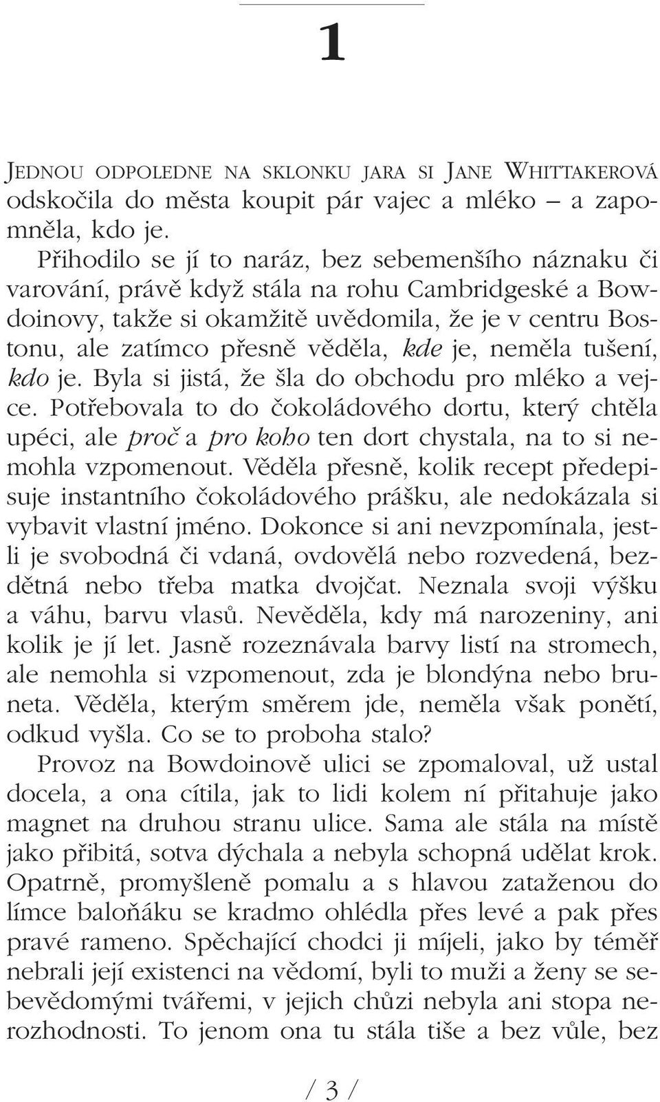 kde je, nemûla tu ení, kdo je. Byla si jistá, Ïe la do obchodu pro mléko a vejce.