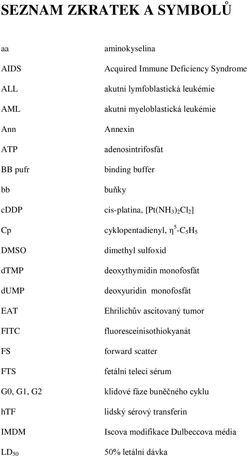 dump EAT FITC FS FTS dimethyl sulfoxid deoxythymidin monofosfát deoxyuridin monofosfát Ehrilichův ascitovaný tumor fluoresceinisothiokyanát forward