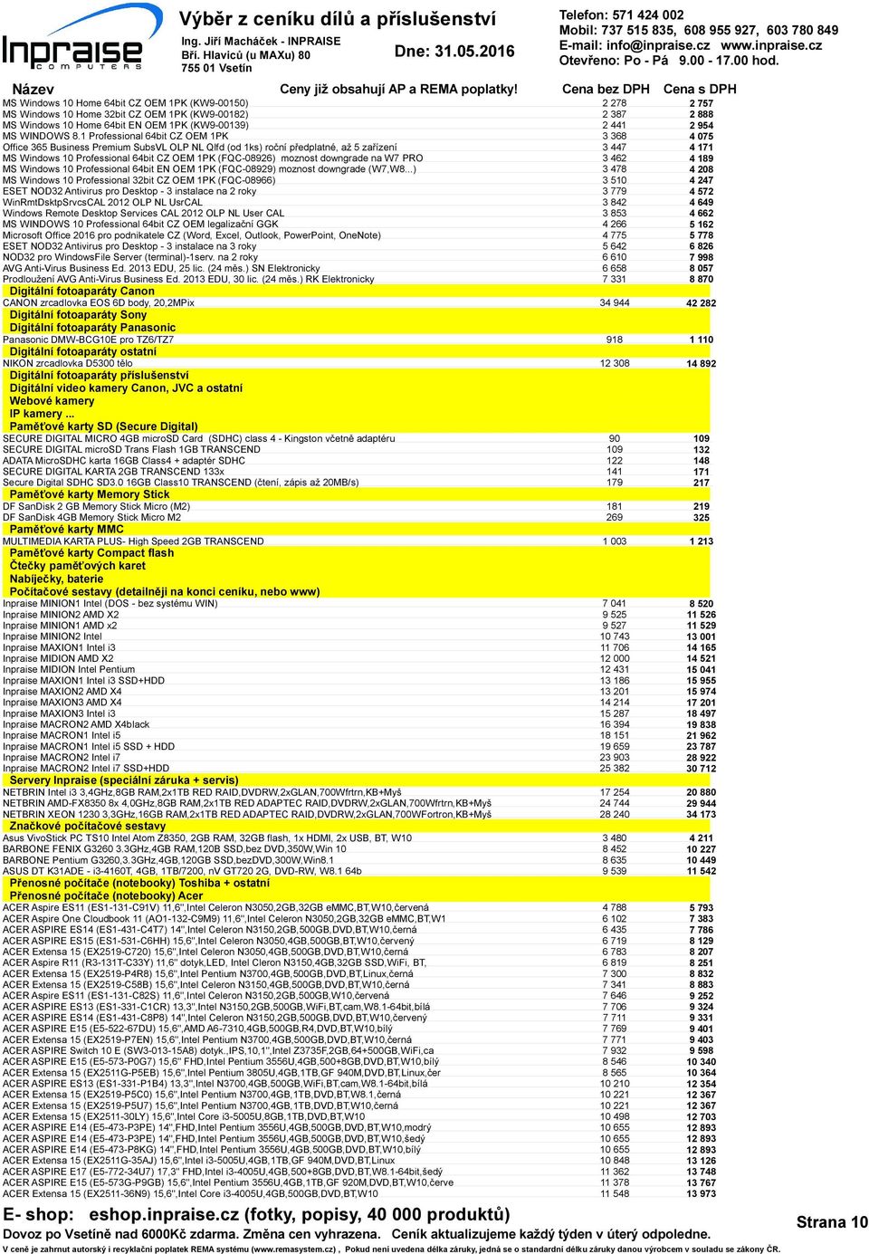 PRO MS Windows 10 Professional 64bit EN OEM 1PK (FQC-08929) moznost downgrade (W7,W8.