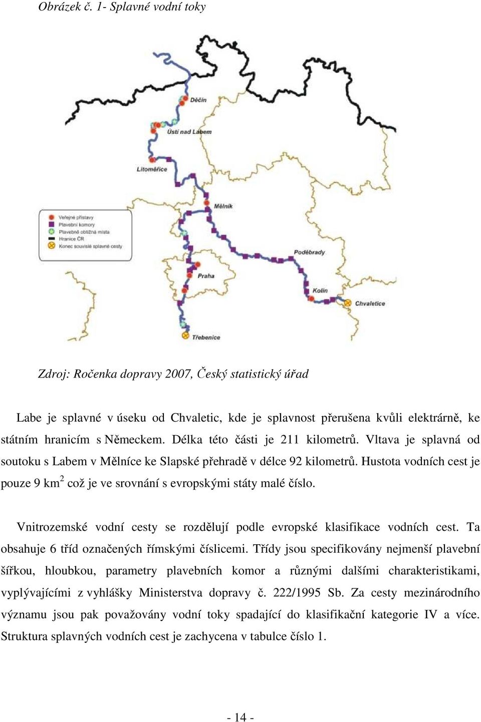 Hustota vodních cest je pouze 9 km 2 což je ve srovnání s evropskými státy malé číslo. Vnitrozemské vodní cesty se rozdělují podle evropské klasifikace vodních cest.