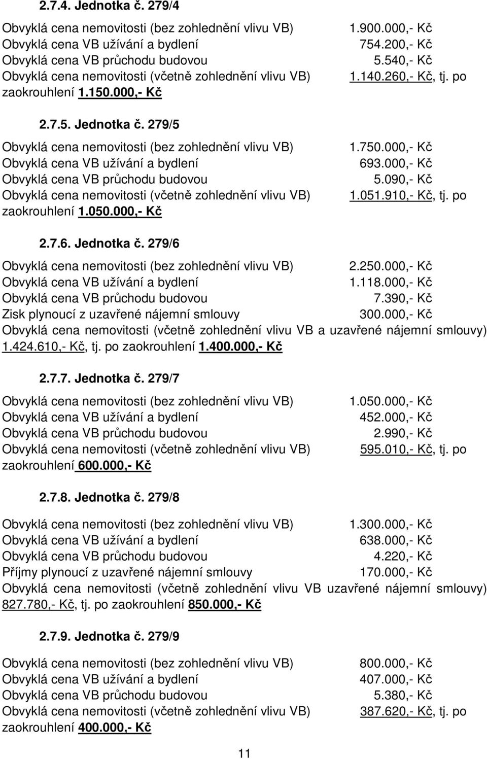 000,- Kč 2.7.5. Jednotka č.