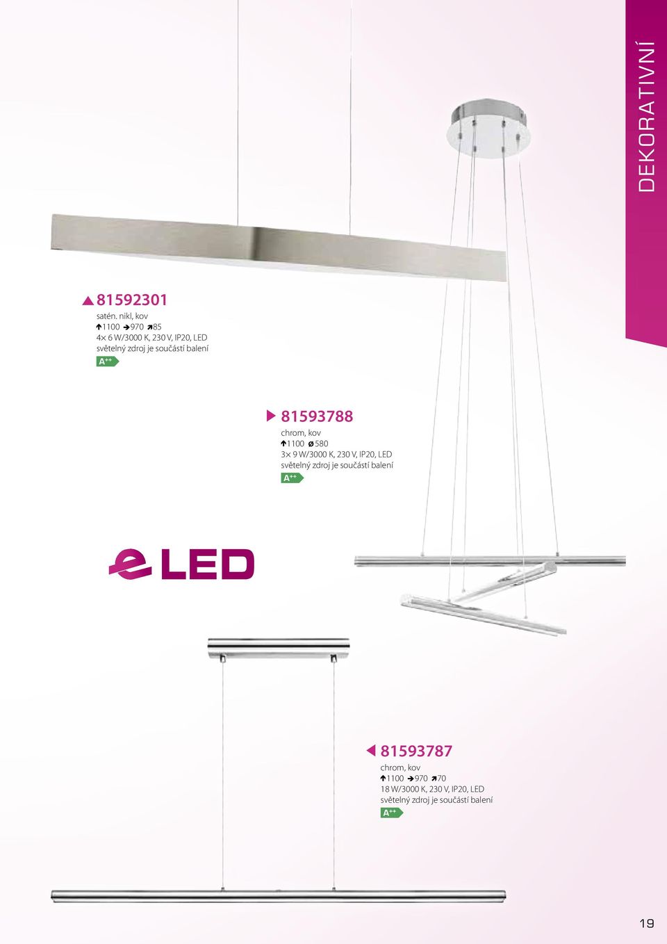 LED 81593788 chrom, kov 1100 Ø 580 3 9 W/3000 K,