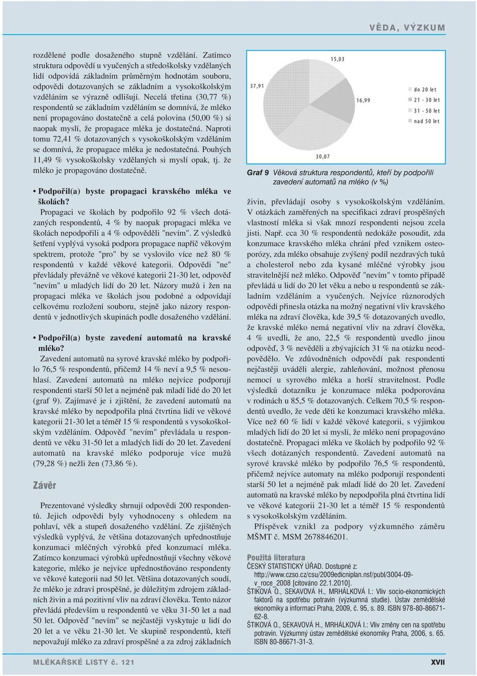 Necelá třetina (30,77 %) respondentů se základním vzděláním se domnívá, že mléko není propagováno dostatečně a celá polovina (50,00 %) si naopak myslí, že propagace mléka je dostatečná.