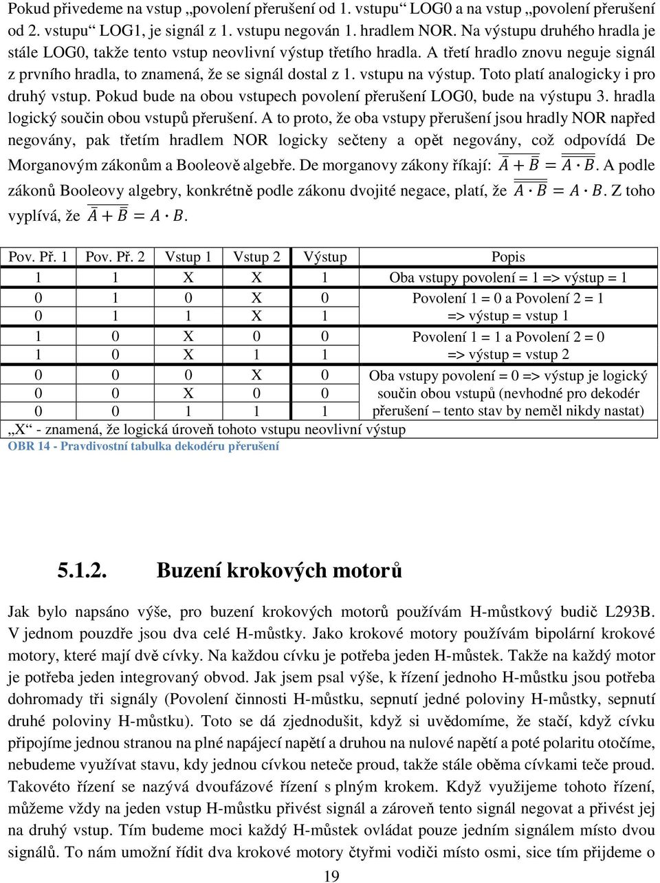 Toto platí analogicky i pro druhý vstup. Pokud bude na obou vstupech povolení přerušení LOG0, bude na výstupu 3. hradla logický součin obou vstupů přerušení.