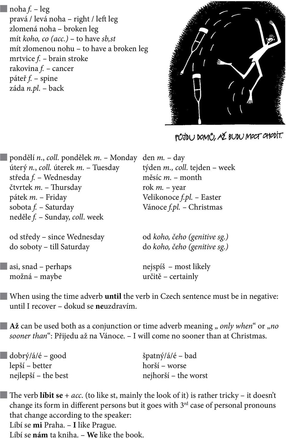 year pátek m. Friday Velikonoce f.pl. Easter sobota f. Saturday Vánoce f.pl. Christmas neděle f. Sunday, coll.