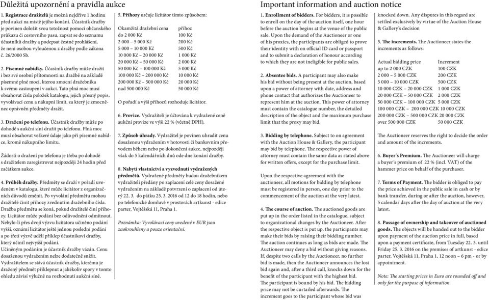 podle zákona č. 26/2000 Sb. 2. Písemné nabídky. Účastník dražby může dražit i bez své osobní přítomnosti na dražbě na základě písemné plné moci, kterou zmocní dražebníka k svému zastoupení v aukci.