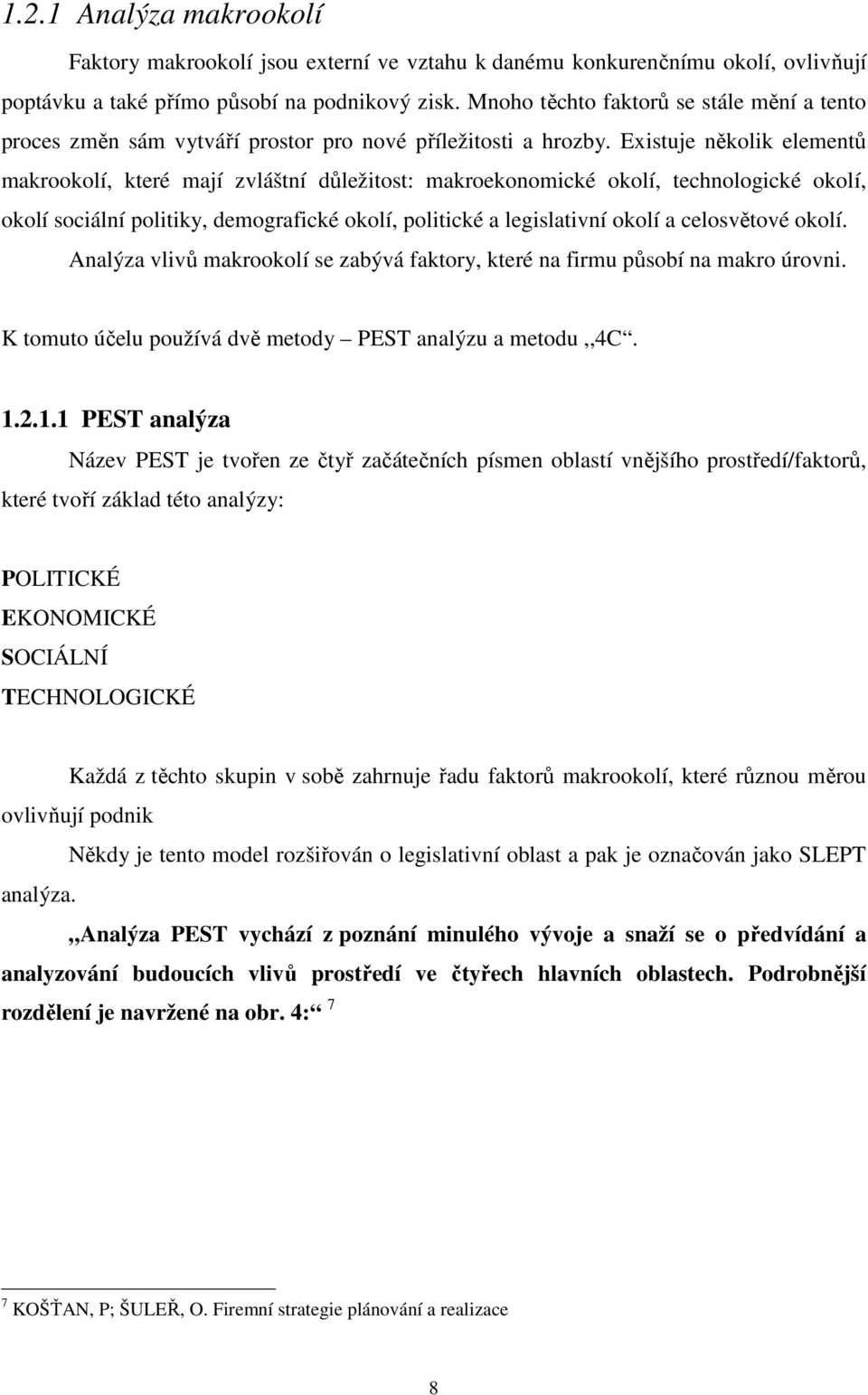 Existuje několik elementů makrookolí, které mají zvláštní důležitost: makroekonomické okolí, technologické okolí, okolí sociální politiky, demografické okolí, politické a legislativní okolí a