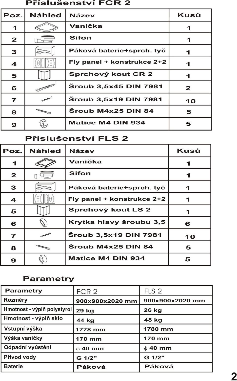 Náhled Název Kusù Vanièka 2 Sifon 3 Páková baterie+sprch.