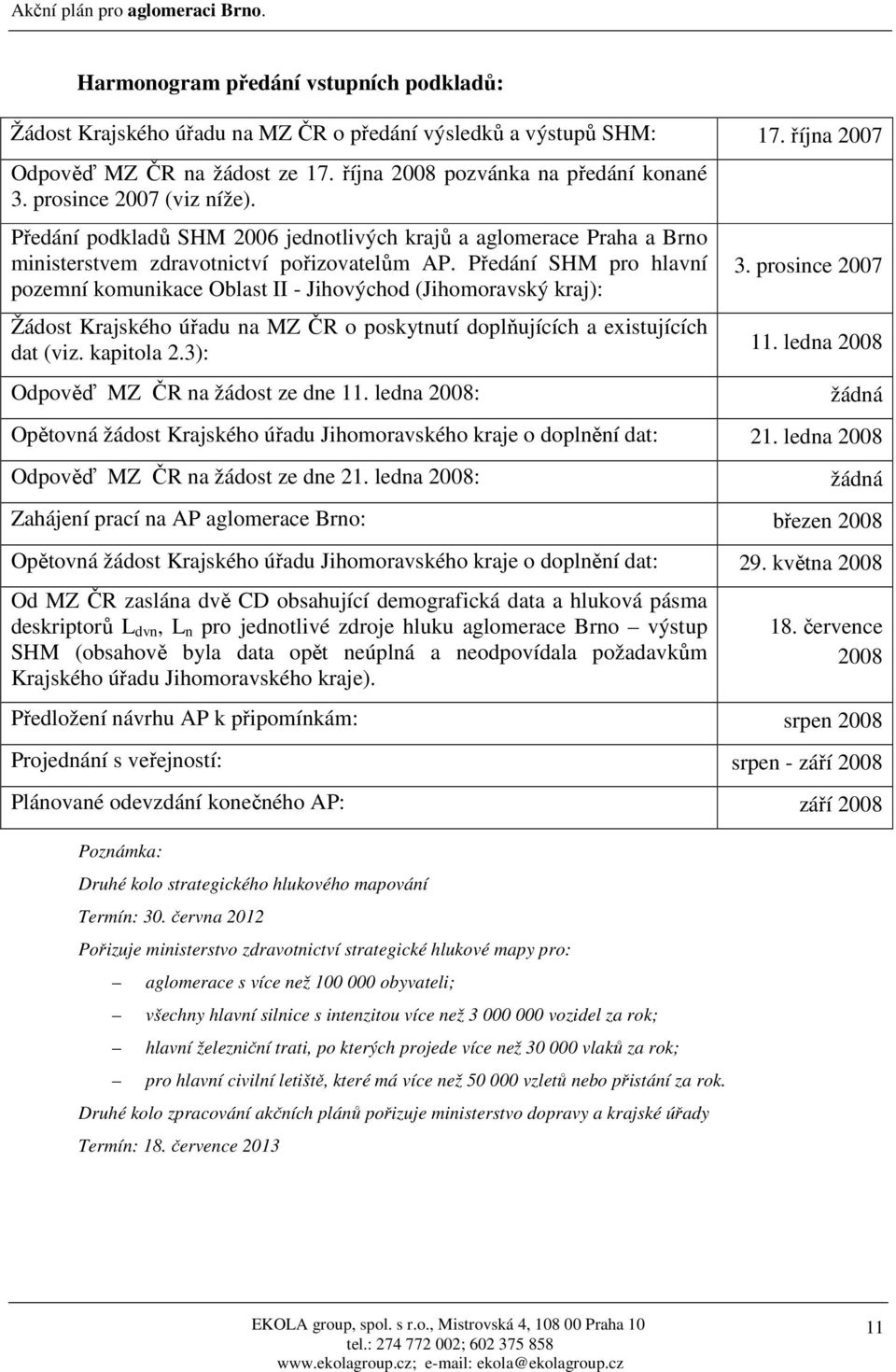 Předání SHM pro hlavní pozemní komunikace Oblast II - Jihovýchod (Jihomoravský kraj): Žádost Krajského úřadu na MZ ČR o poskytnutí doplňujících a existujících dat (viz. kapitola 2.