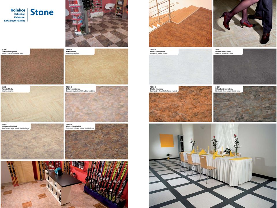 Pískovec multicolor, Sandstone Multicolour, Mehrfarbiger Sandstein 15404-1 Břidlice Combi rez, Slate Combi Red, Schiefer Kombi fahlrot 15405-1 Břidlice Combi tmavošedá,