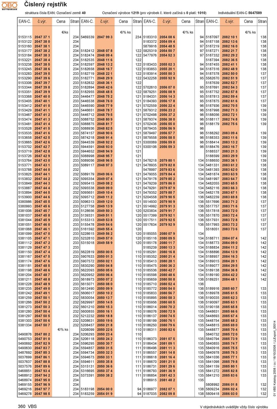 bek č. které začíná s 0 platí: 1010) Individuální AN-C 5647589 AN-C. č.výr.