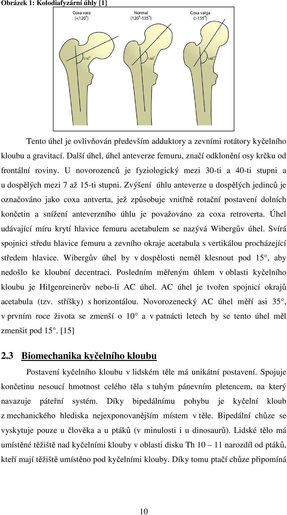 Zvýšení úhlu anteverze u dospělých jedinců je označováno jako coxa antverta, jež způsobuje vnitřně rotační postavení dolních končetin a snížení anteverzního úhlu je považováno za coxa retroverta.