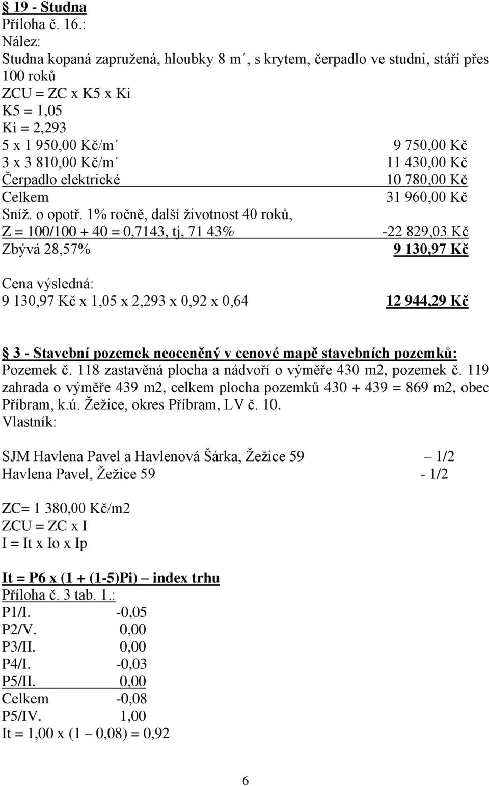 Čerpadlo elektrické 10 780,00 Kč Celkem 31 960,00 Kč Sníž. o opotř.