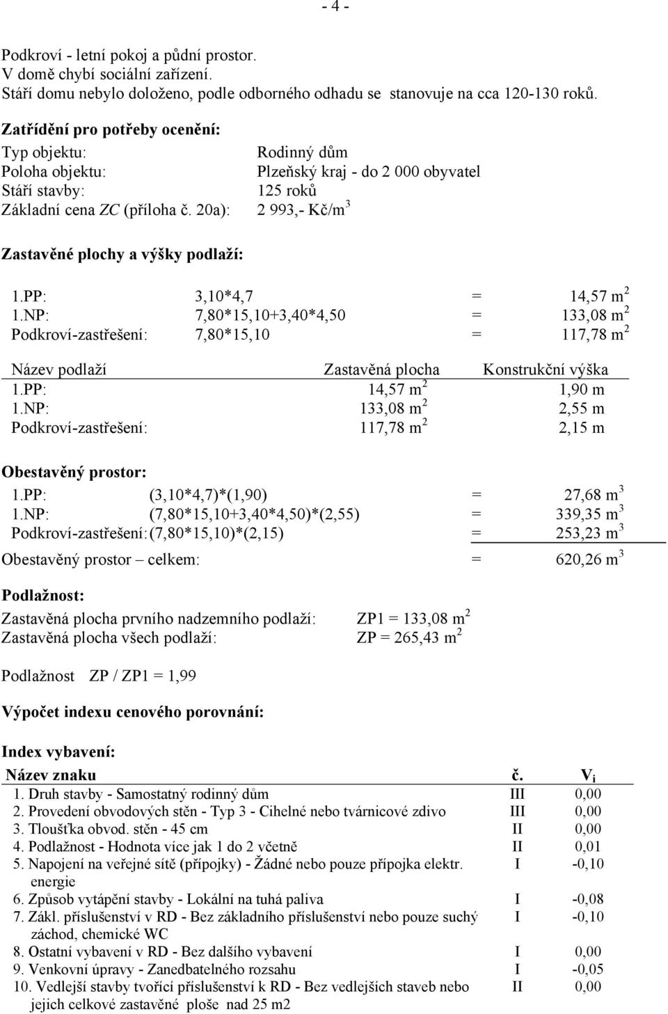 20a): 2 993,- Kč/m 3 Zastavěné plochy a výšky podlaží: 1.PP: 3,10*4,7 = 14,57 m 2 1.
