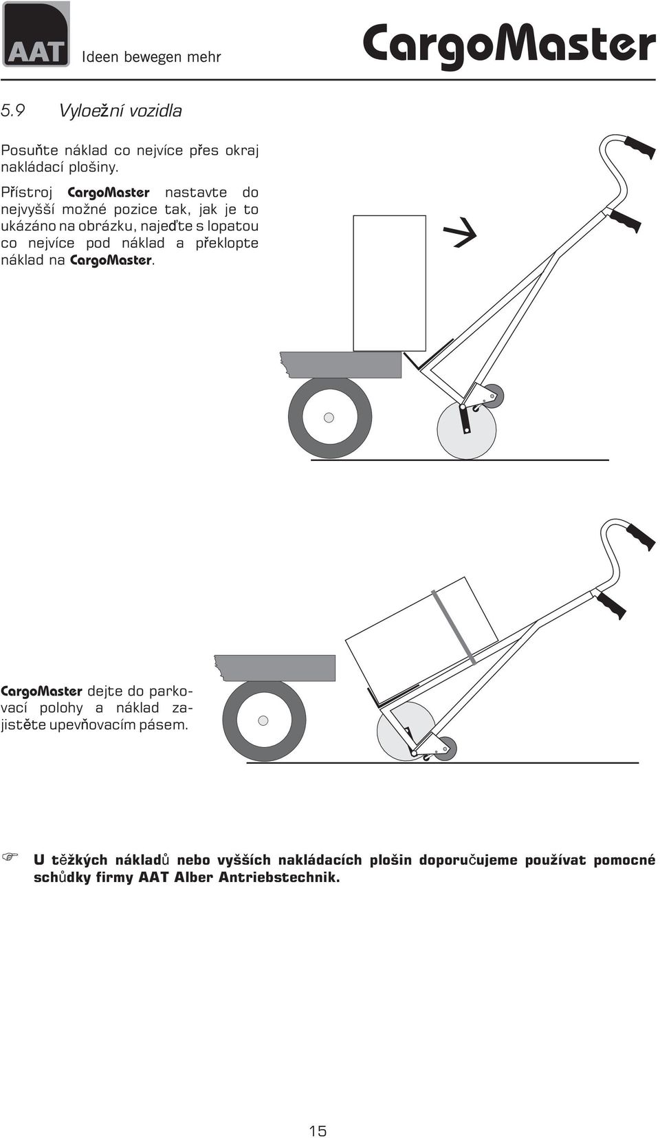 co nejvíce pod náklad a p eklopte náklad na CargoMaster.