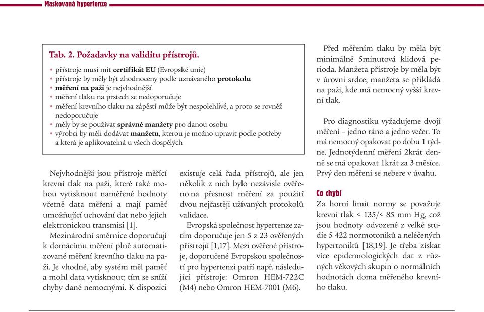 tlaku na zápěstí může být nespolehlivé, a proto se rovněž nedoporučuje měly by se používat správné manžety pro danou osobu výrobci by měli dodávat manžetu, kterou je možno upravit podle potřeby a