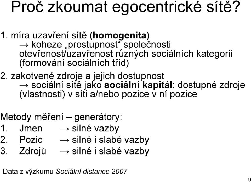 (formování sociálních tříd) 2.