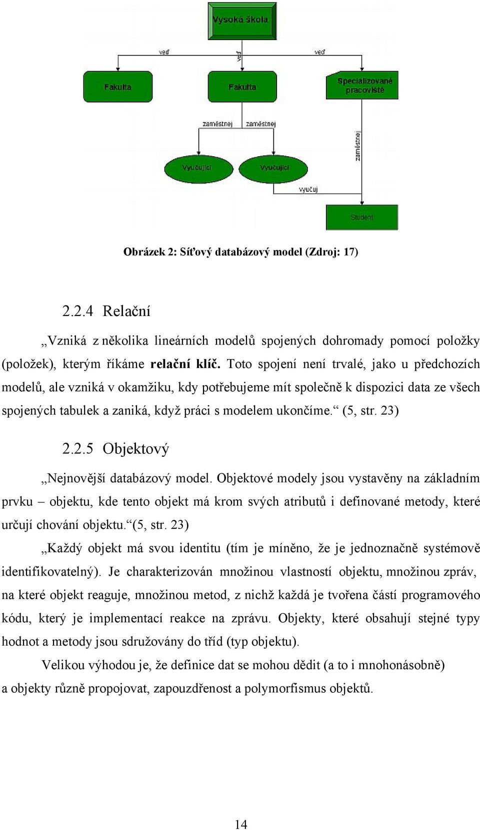 23) 2.2.5 Objektový Nejnovější databázový model. Objektové modely jsou vystavěny na základním prvku objektu, kde tento objekt má krom svých atributů i definované metody, které určují chování objektu.