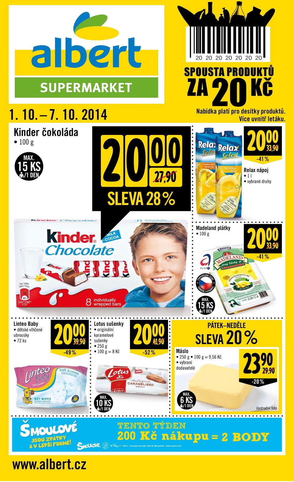 33, -41 % Relax nápoj 1 l Madeland plátky 33, -41 % Linteo Baby dětské vlhčené ubrousky 72 ks Lotus sušenky originální