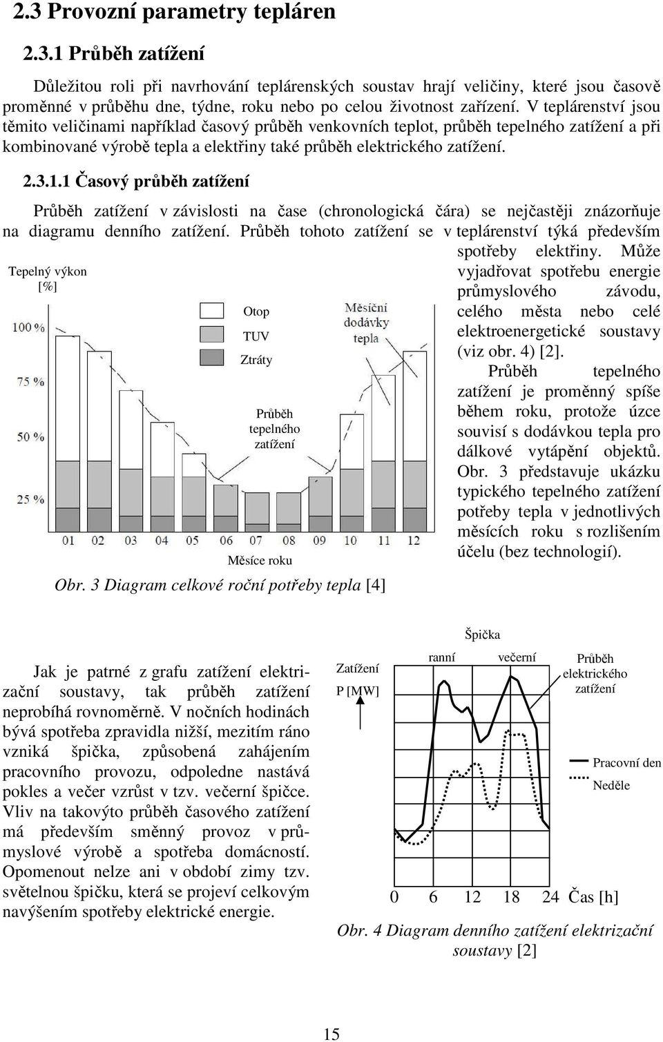 1 Časový průběh zatížení Průběh zatížení v závislosti na čase (chronologická čára) se nejčastěji znázorňuje na diagramu denního zatížení.