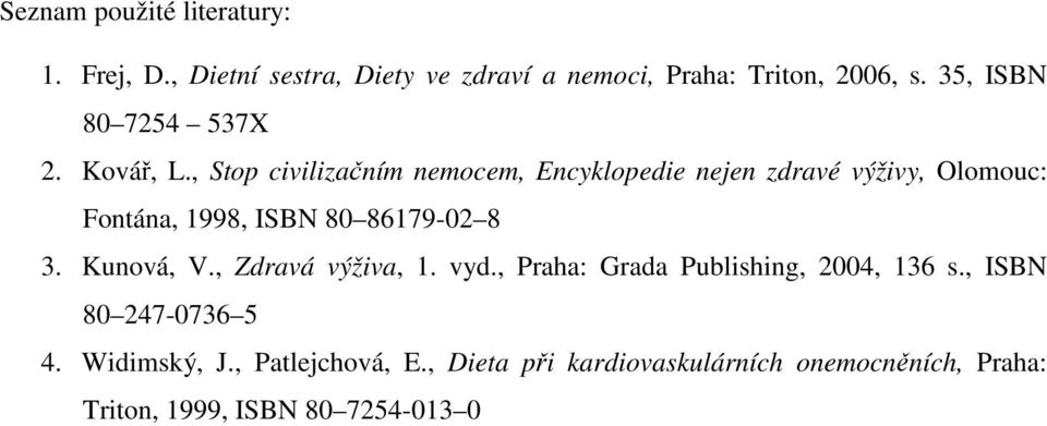 , Stop civilizačním nemocem, Encyklopedie nejen zdravé výživy, Olomouc: Fontána, 1998, ISBN 80 86179-02 8 3.
