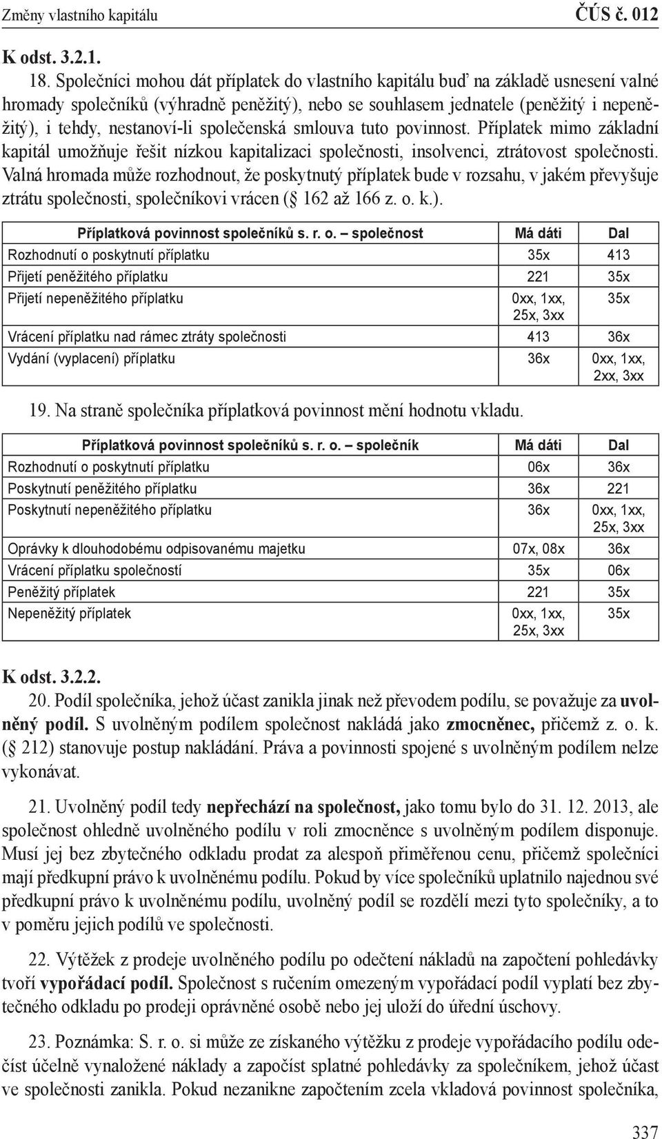 společenská smlouva tuto povinnost. Příplatek mimo základní kapitál umožňuje řešit nízkou kapitalizaci společnosti, insolvenci, ztrátovost společnosti.