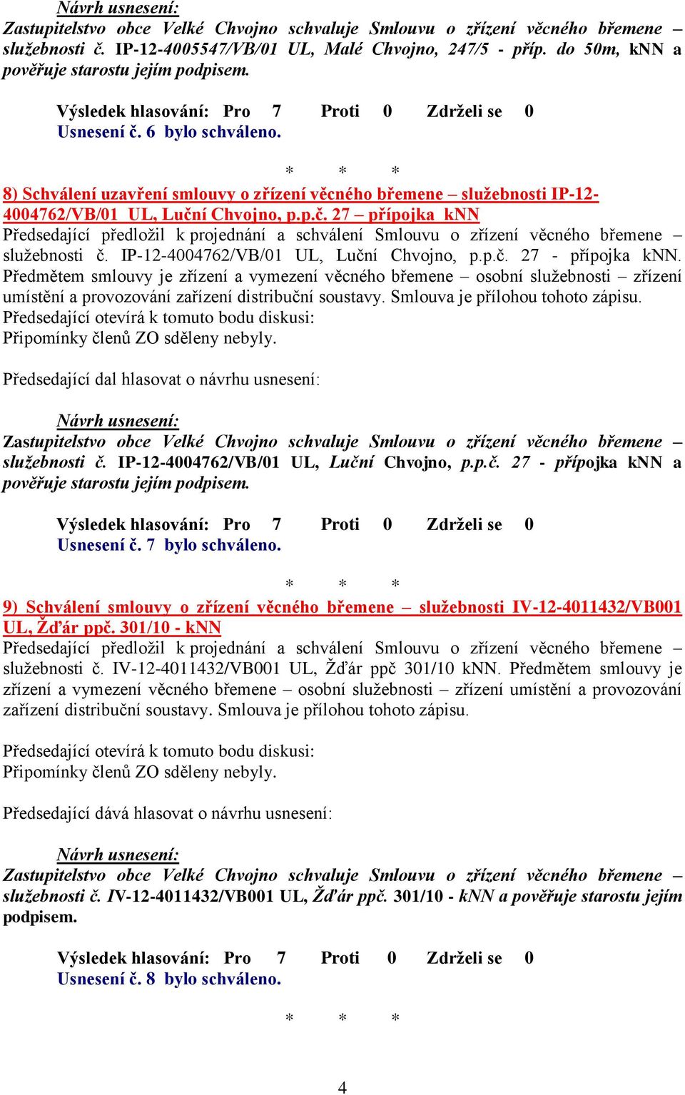 IP-12-4004762/VB/01 UL, Luční Chvojno, p.p.č. 27 - přípojka knn.