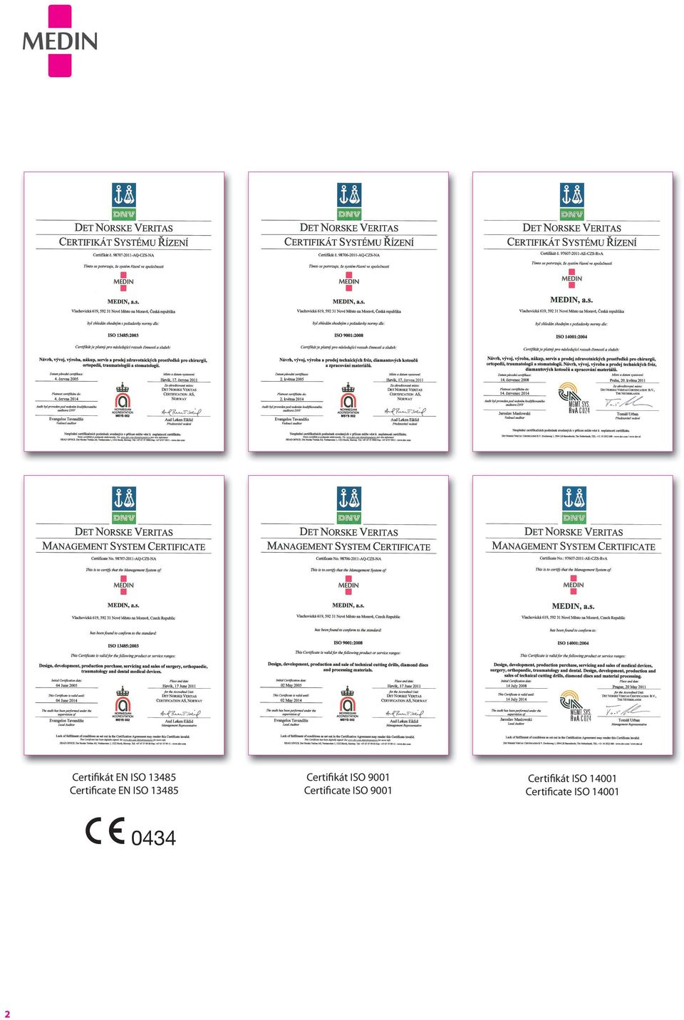 Certifikát ISO 9001 Certificate