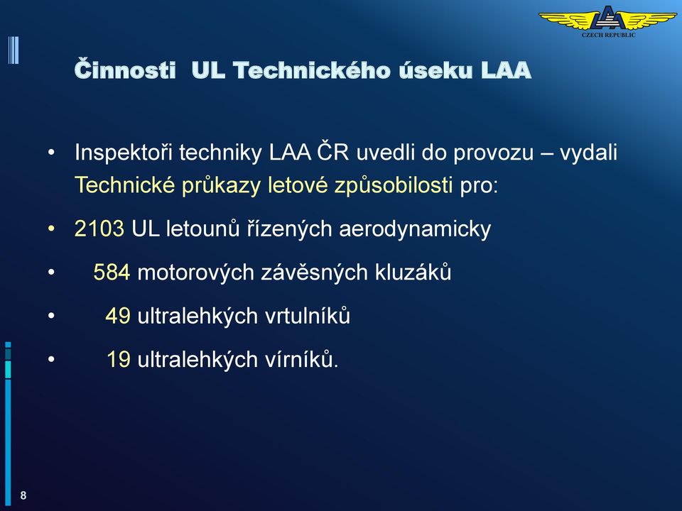 pro: 2103 UL letounů řízených aerodynamicky 584 motorových
