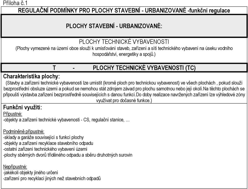 pokud se nemohou stát zdrojem závad pro plochu samotnou nebo její okolí.na těchto plochách se připouští výstavba zařízení bezprostředně souvisejících s danou funkcí.