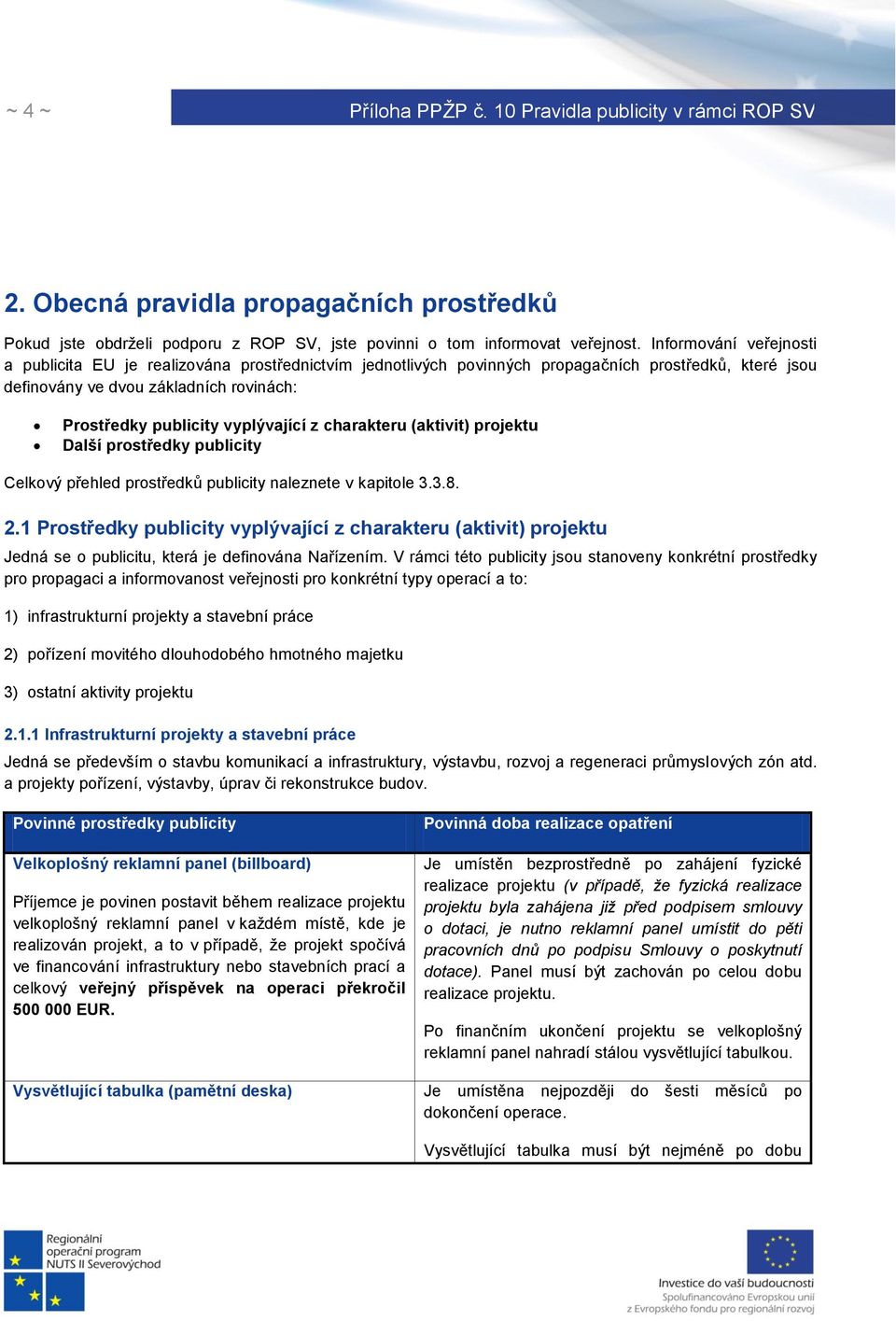 vyplývající z charakteru (aktivit) projektu Další prostředky publicity Celkový přehled prostředků publicity naleznete v kapitole 3.3.8. 2.