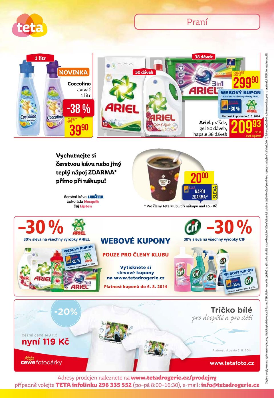Coccolino aviváž 1 litr -38 % 64 39 Platnost kuponu do 6. 8.