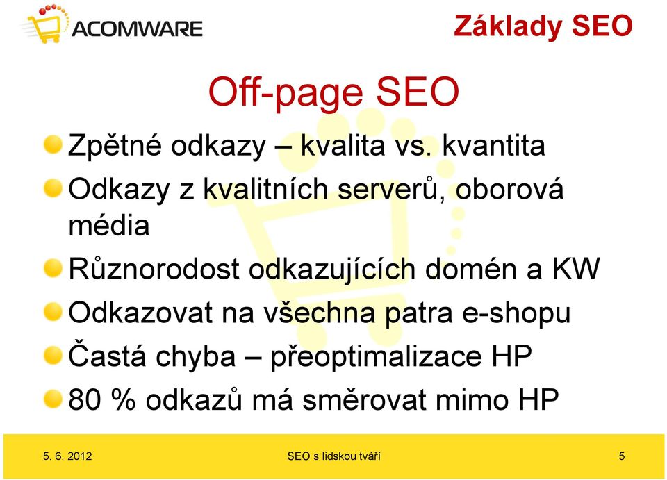 Různorodost odkazujících domén a KW Odkazovat na všechna