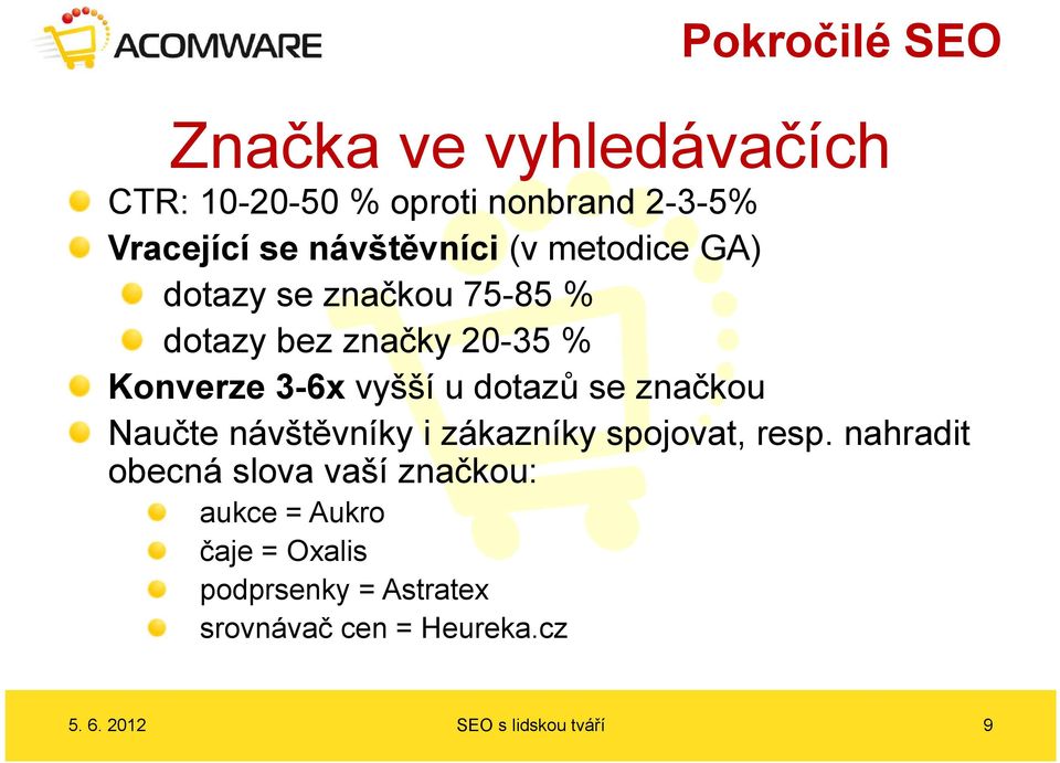 3-6x vyšší u dotazů se značkou Naučte návštěvníky i zákazníky spojovat, resp.